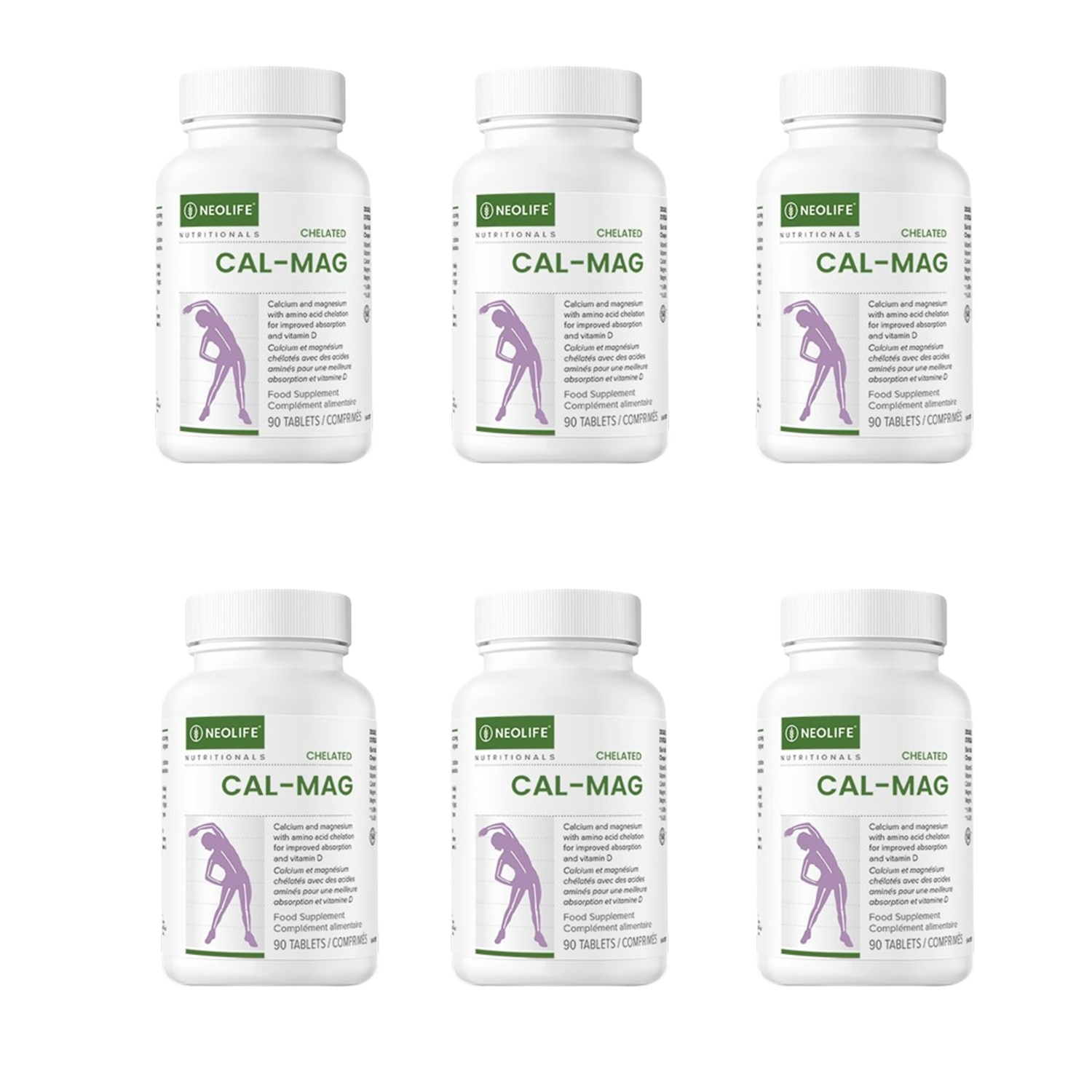 Chelated Cal-Mag with 500 IU Vitamin D3 - 90 Tablets (Case of 6 x 90 Tablets)